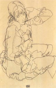 Fille assise